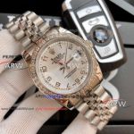 Perfect Replica Rolex Datejust 36mm White Dial Diamond Bezel Watch